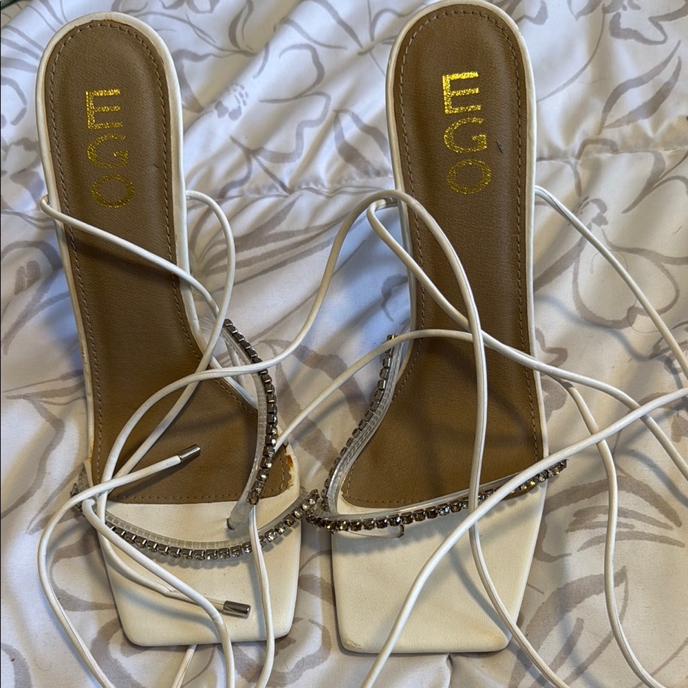 lug White Strappy Women's Shoes